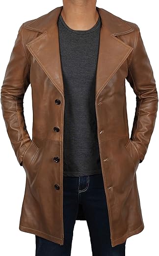 Domnite Mens Leather Coats - Men Leather Coats
