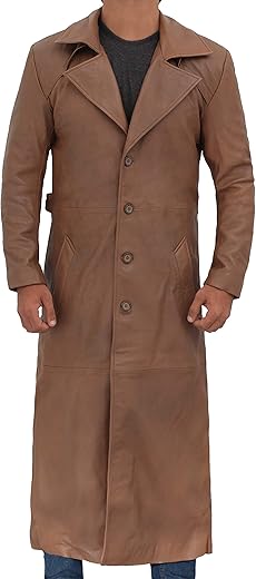 Domnite Men’s Real Full Grain Leather Coat – Premium Quality for Timeless Style