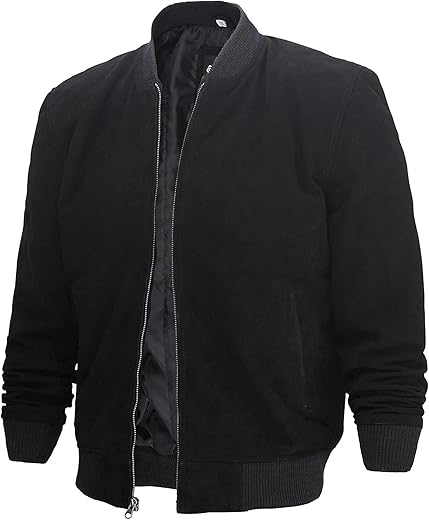 Domnite Men’s Full Grain Suede Jacket – Authentic B2 Bomber Flight Style for the Bold Adventurer