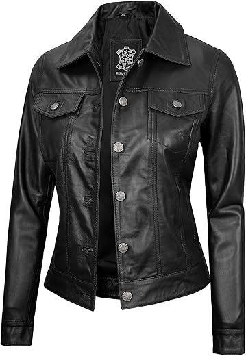 Domnite Women's Real Full Grain Leather Jacket – Cafe Racer Style for the Alpha Woman Embracing Dominance and Edge